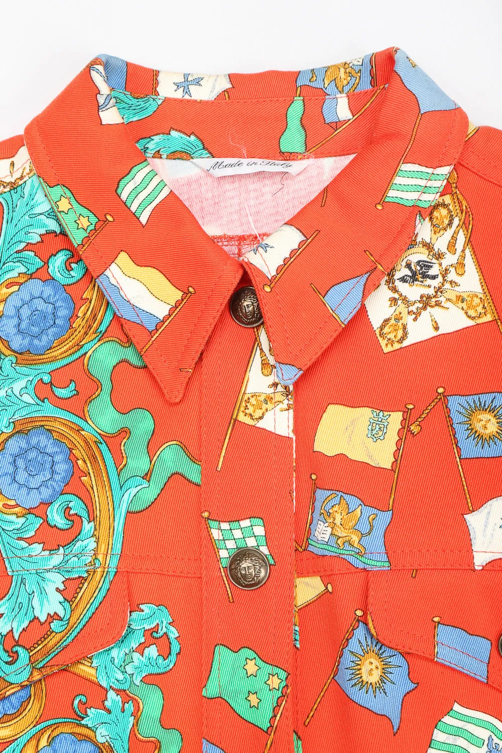 Baroque Flag Print Twill Jacket