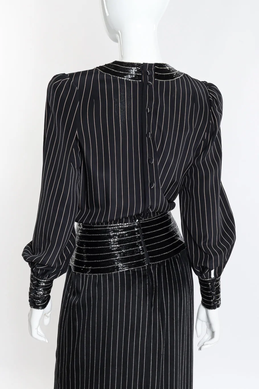 Beaded Pinstripe Dress