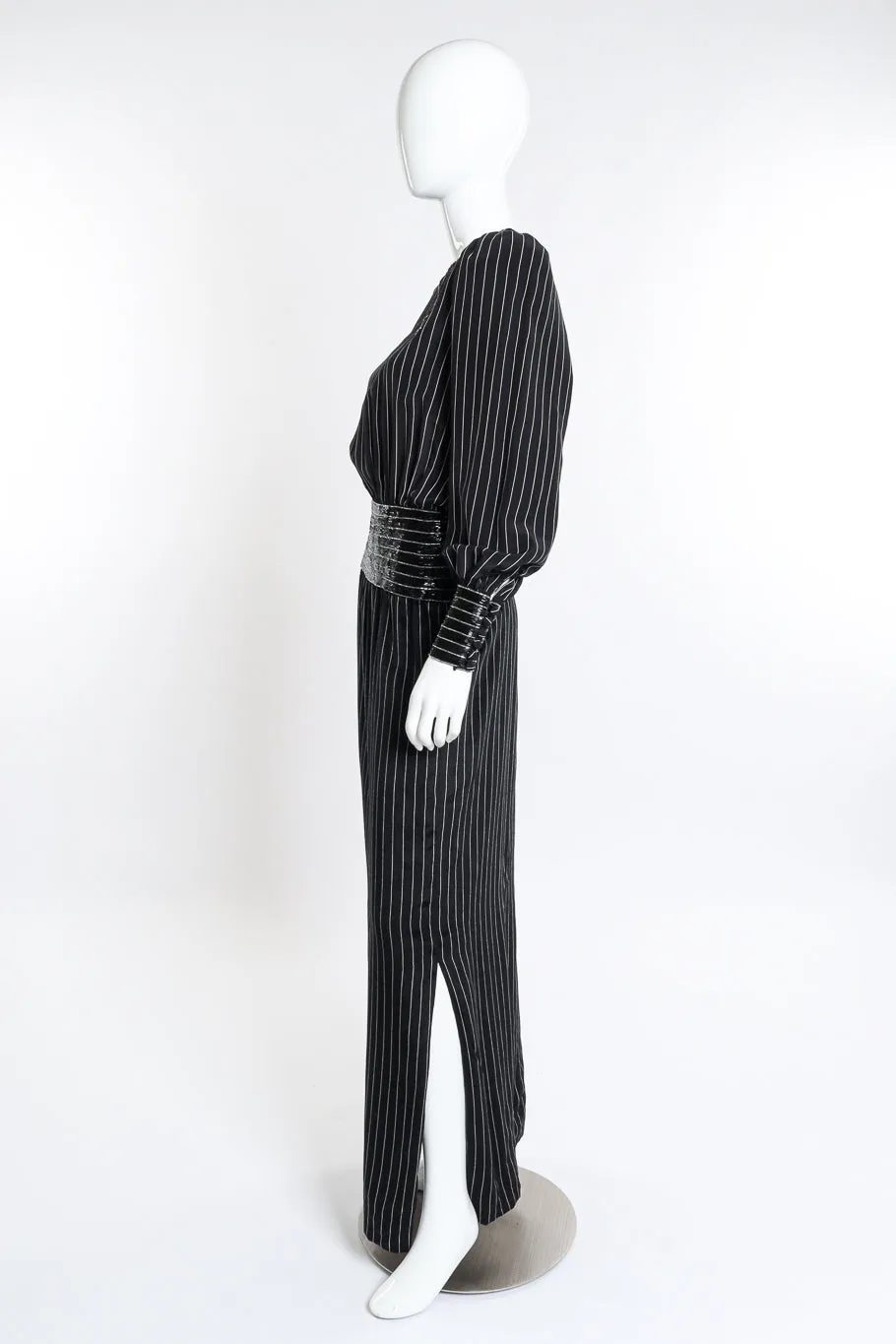 Beaded Pinstripe Dress