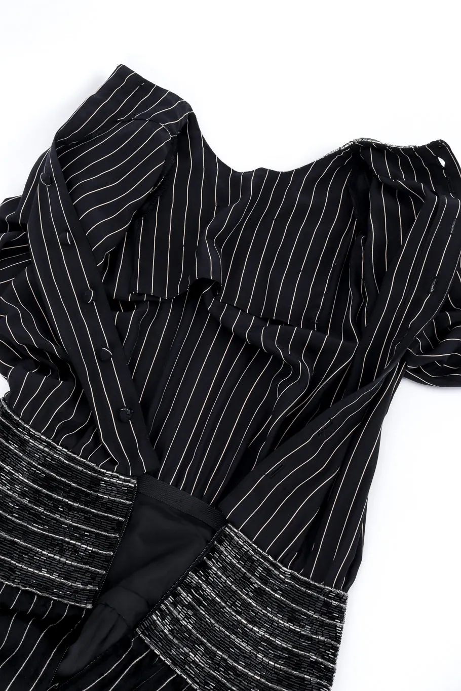 Beaded Pinstripe Dress