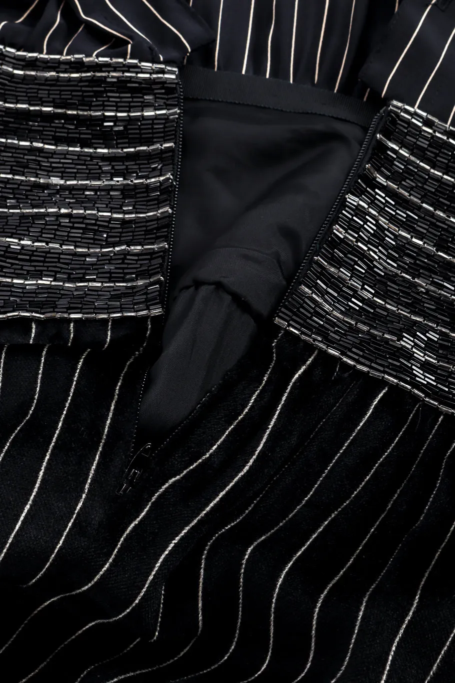 Beaded Pinstripe Dress