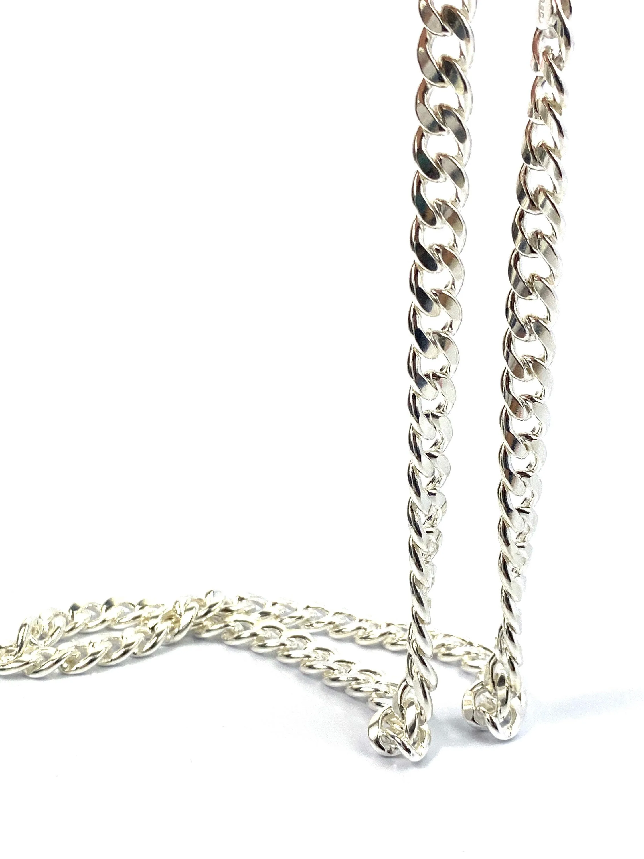 Beautiful 20” Sterling Silver Curb Chain, Sku: SM96LC-20