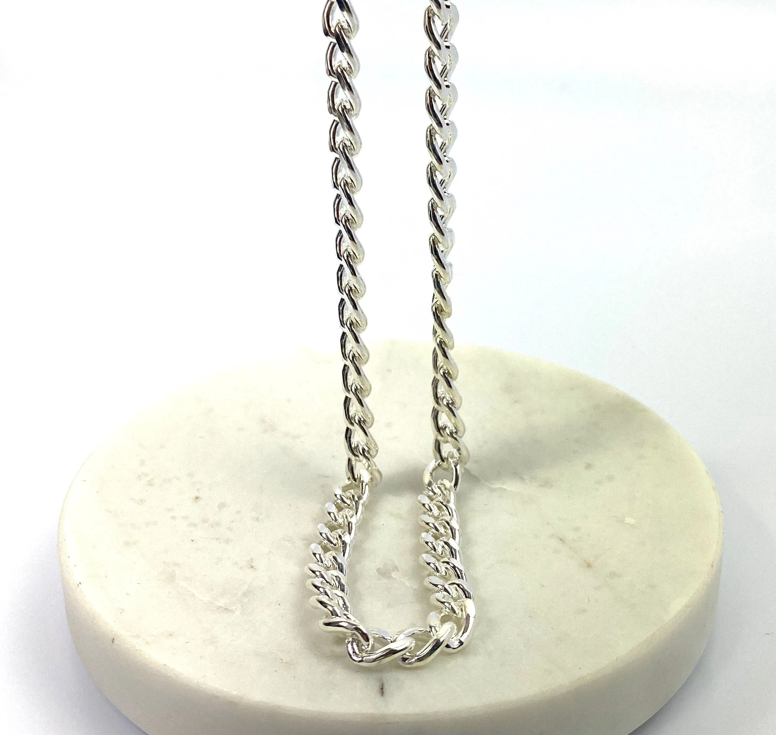 Beautiful 20” Sterling Silver Curb Chain, Sku: SM96LC-20