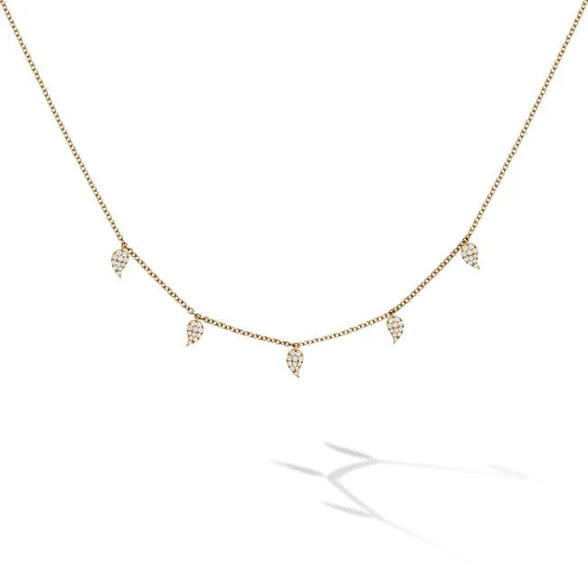 Birks Iconic Petale Yellow Gold and Diamond Drop Necklace