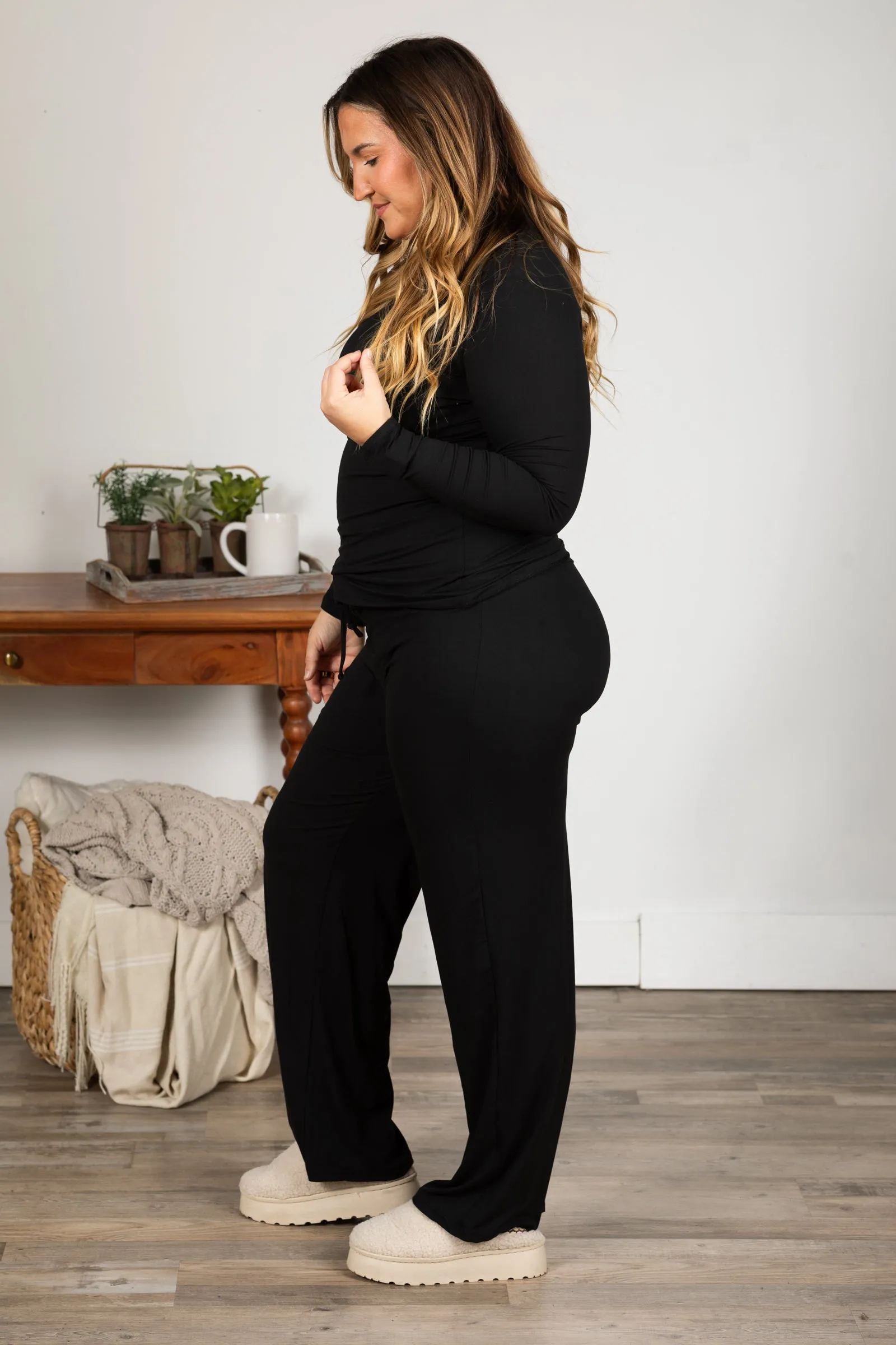 Black Buttery Soft Pajama Set
