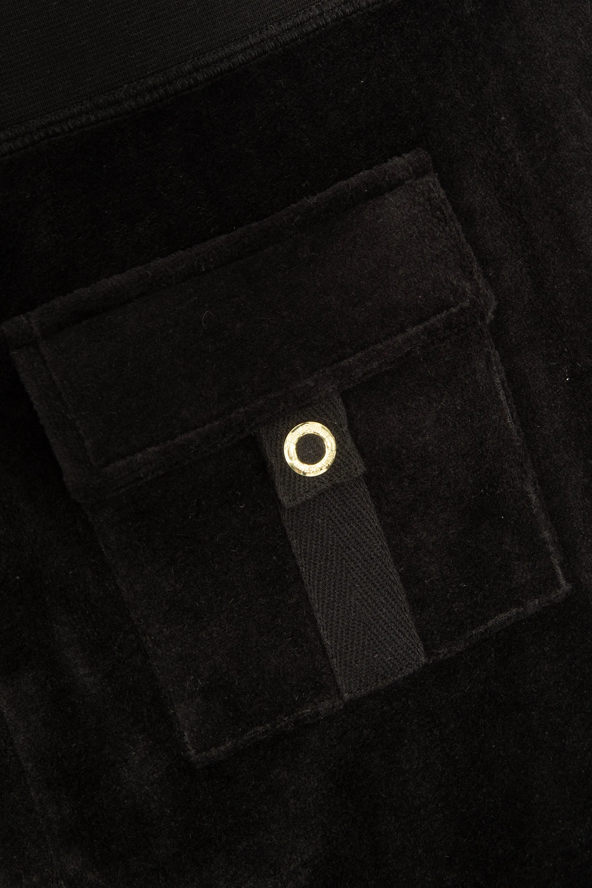 BLACK CHOOSE JUICY ULTRA LOW RISE BAMBOO VELOUR HERITAGE BOTTOMS