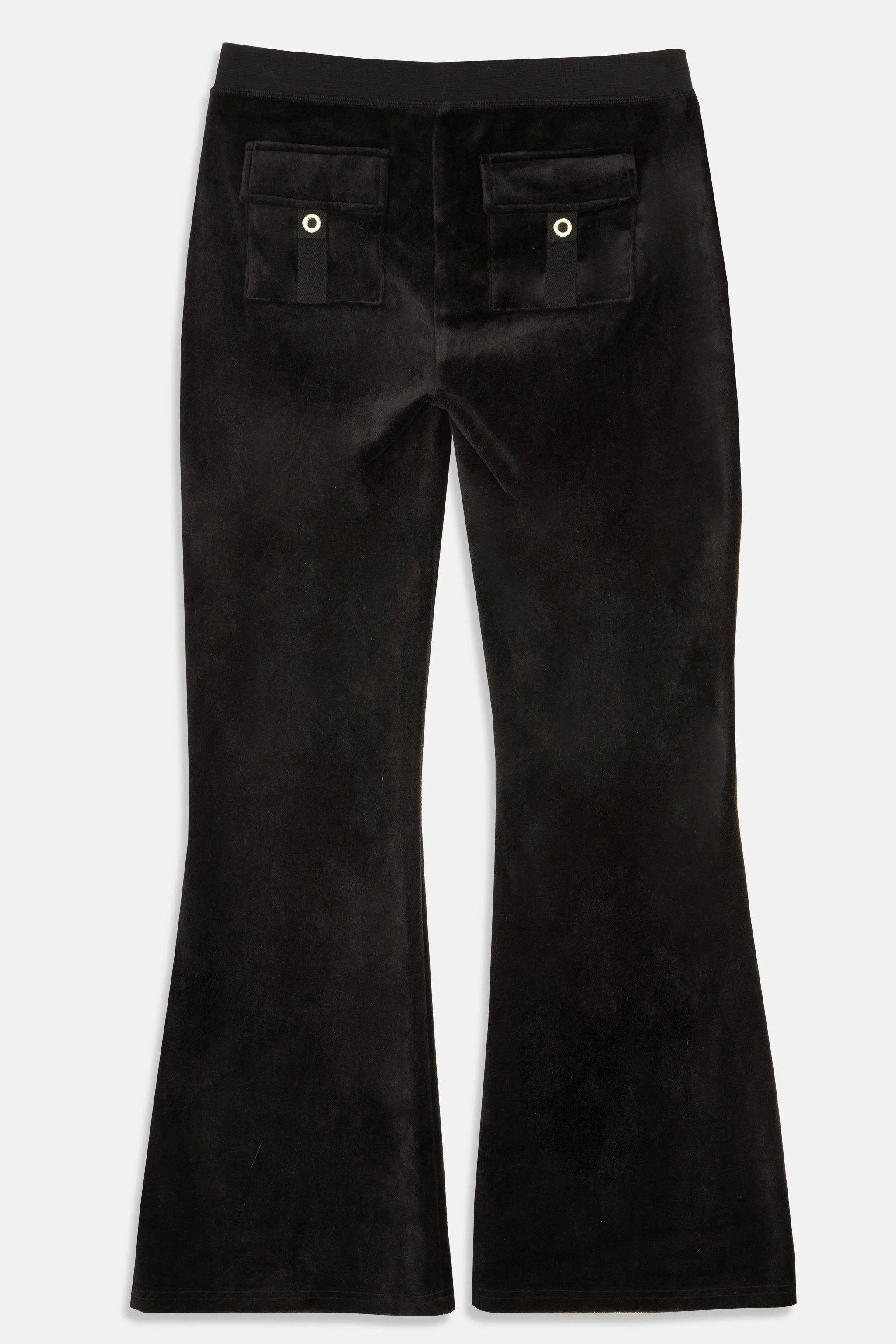 BLACK CHOOSE JUICY ULTRA LOW RISE BAMBOO VELOUR HERITAGE BOTTOMS