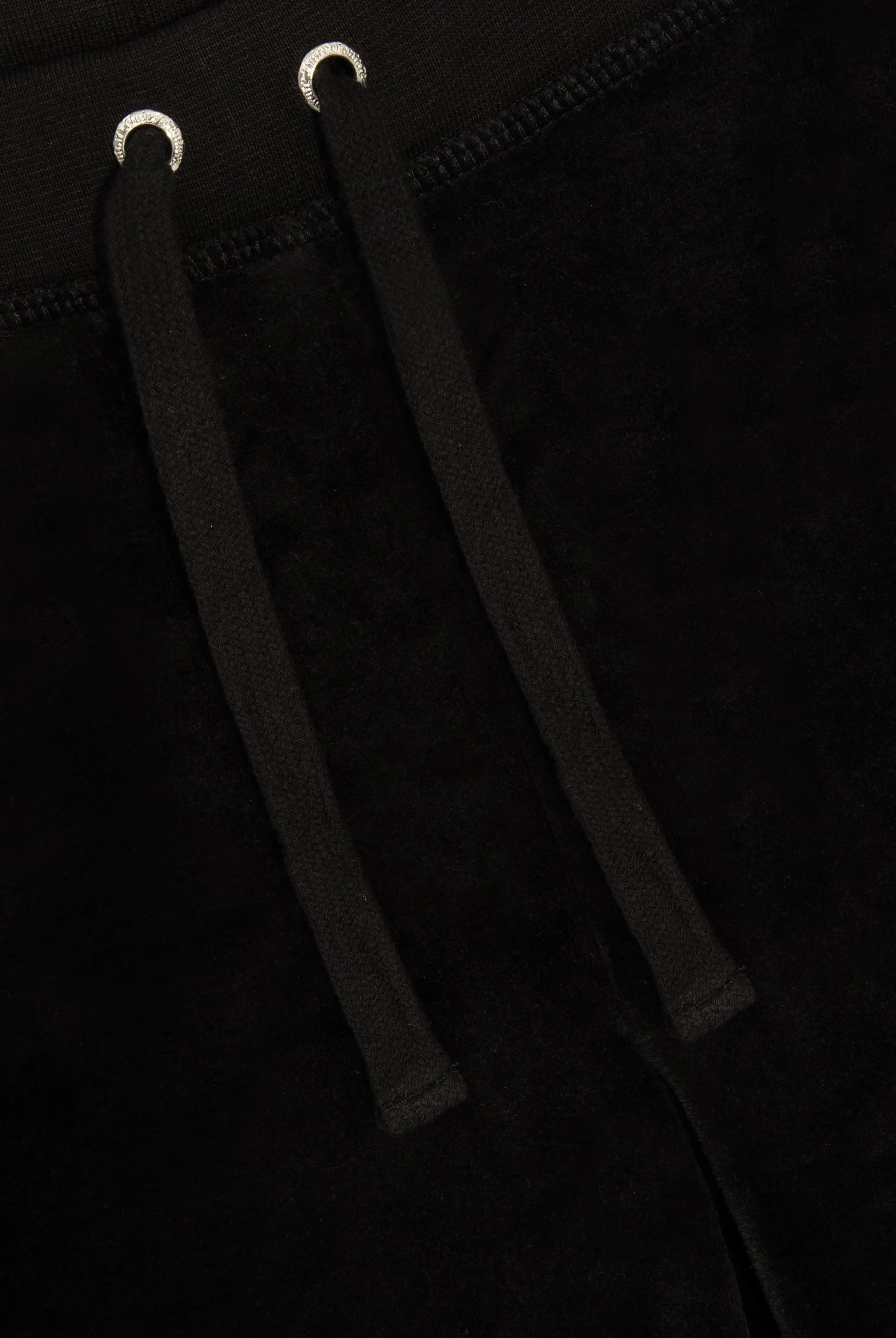 BLACK 'ONCE UPON A TIME' ULTRA LOW RISE BAMBOO VELOUR HERITAGE POCKETED BOTTOMS