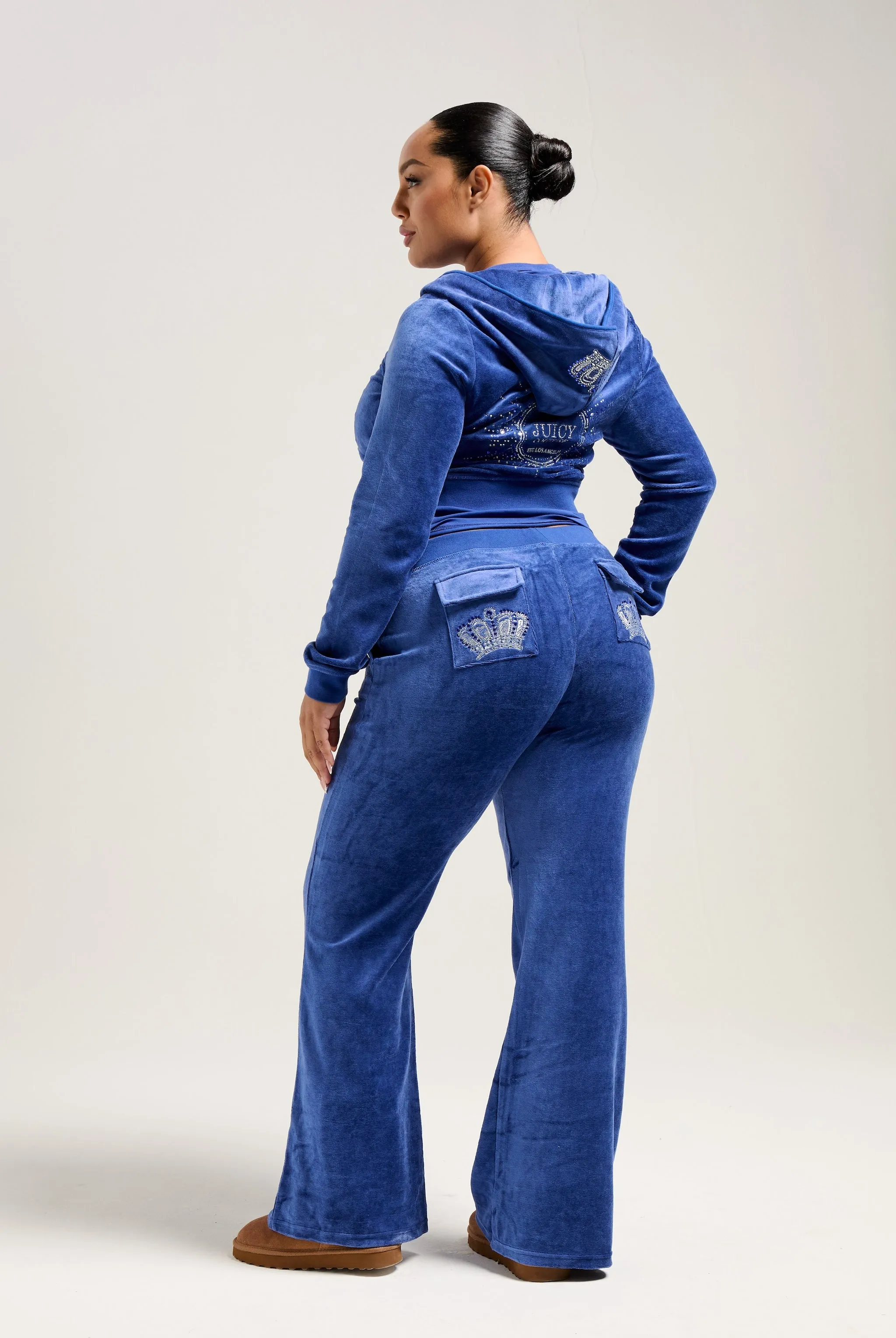 BLUE DEPTHS ULTRA LOW RISE CROWN BAMBOO VELOUR HERITAGE BOTTOMS