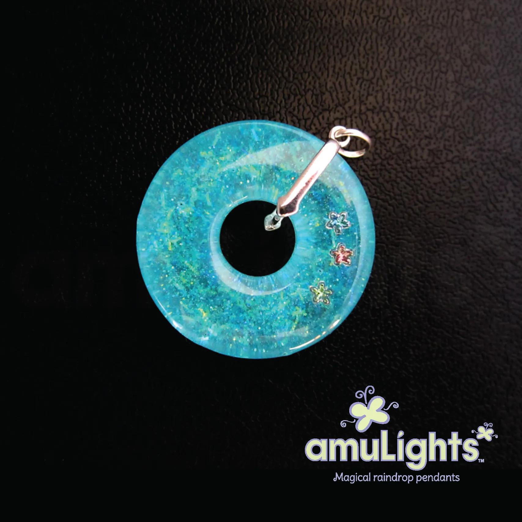 Blue RainbowDrops: Ring Pendant
