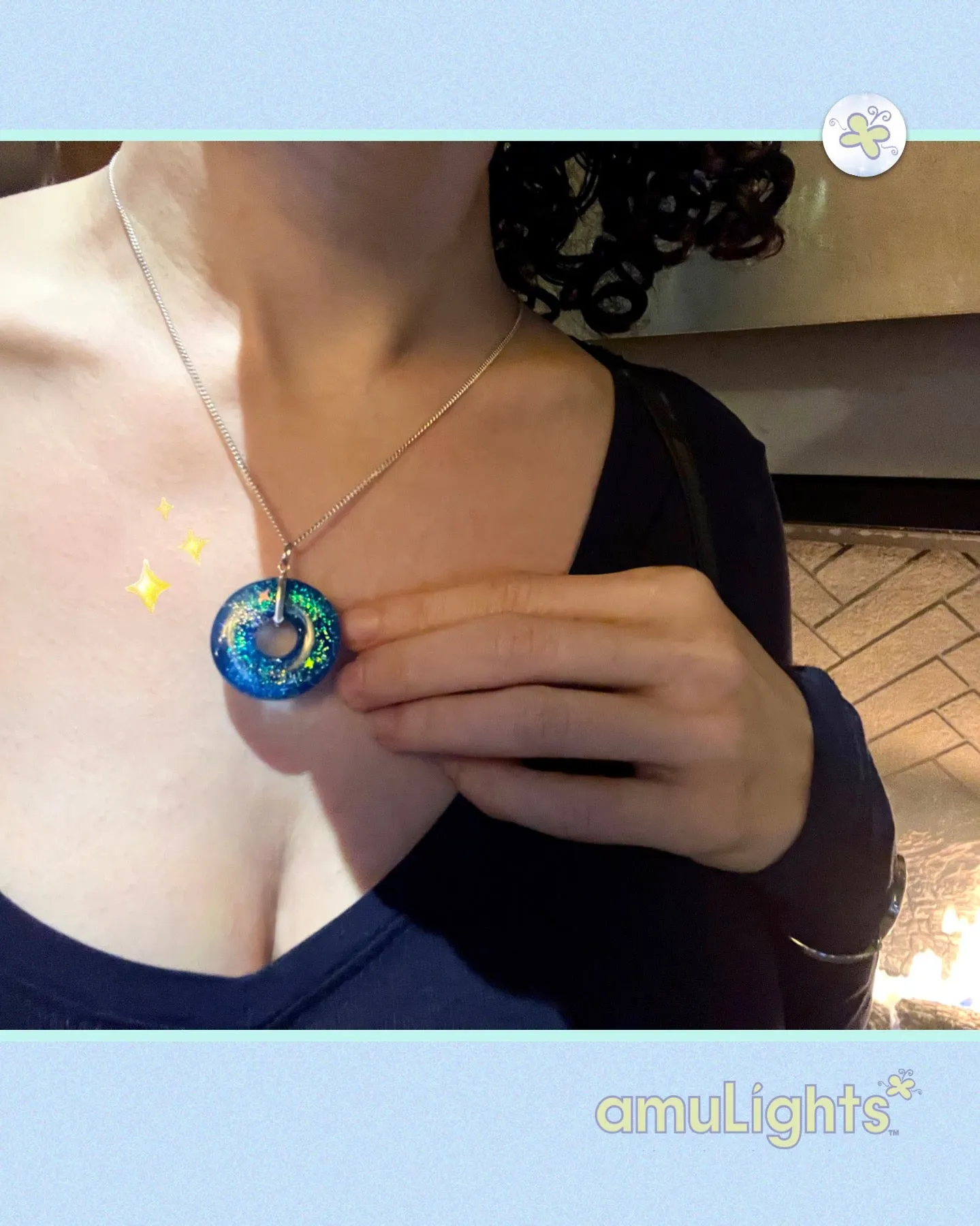 Blue RainbowDrops: Ring Pendant