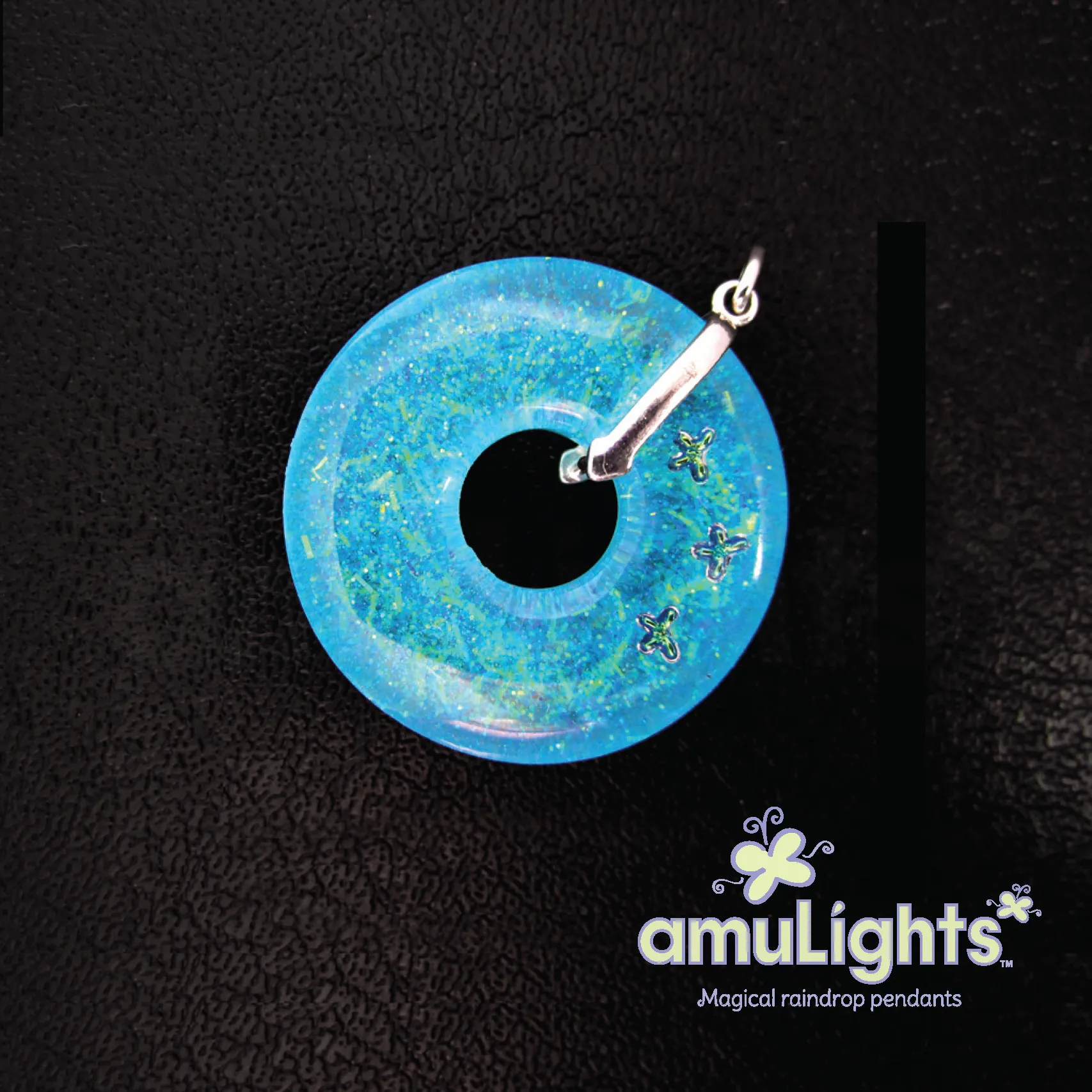 Blue RainbowDrops: Ring Pendant