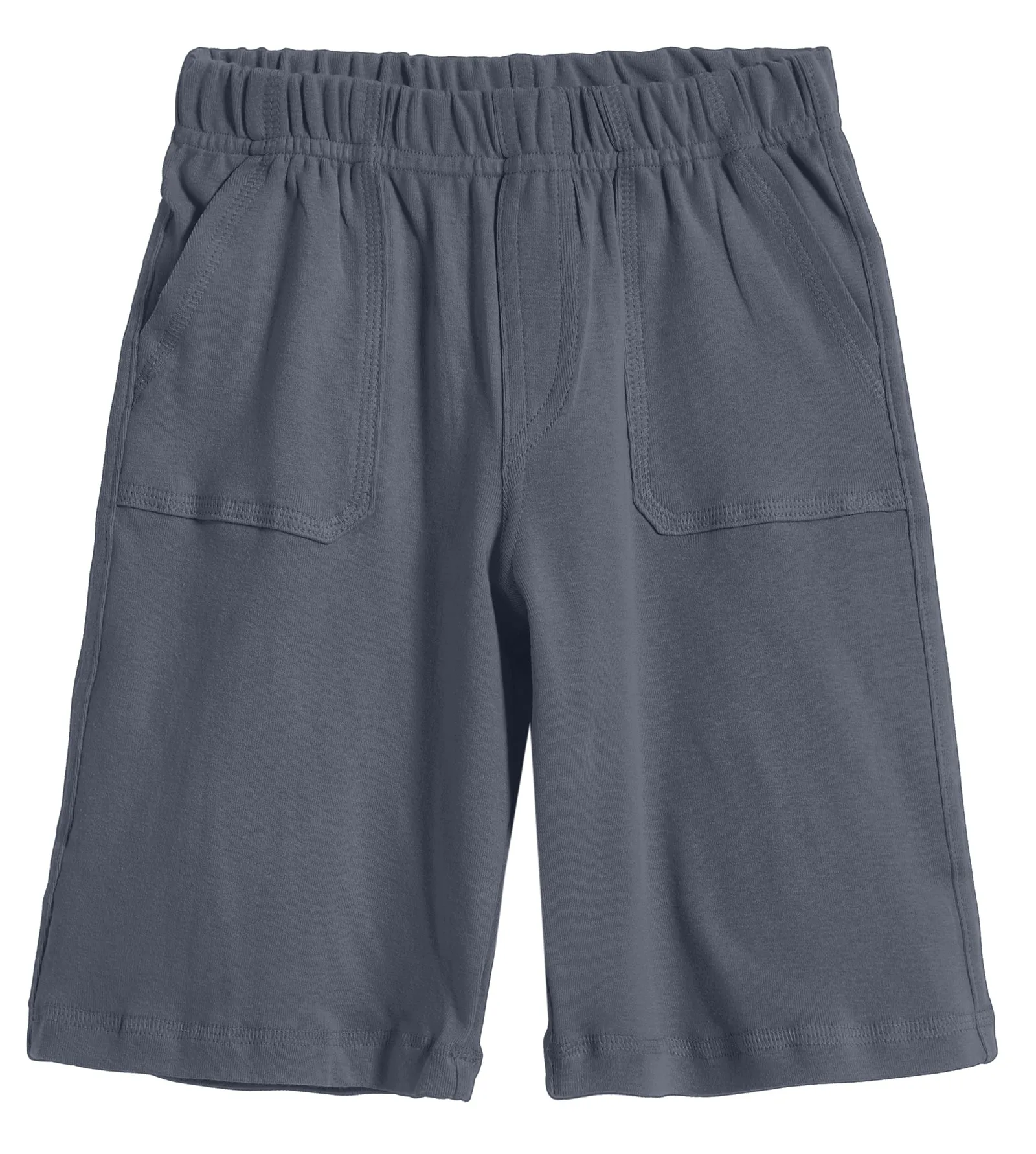 Boys Soft Cotton UPF 50  3 -Pocket Jersey Shorts | Concrete Grey