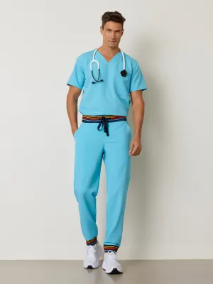 BRUCE RE-GARDE™ - RETRO BLEU - Men's Jogger Pants||BRUCE RE-GARDE™ - RETRO BLEU - Pantalon Jogger