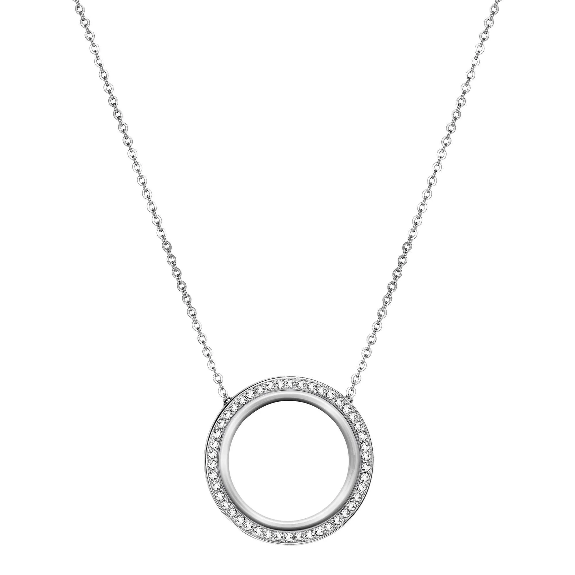 Bulova Ladies' Crystal Watch and Circle Pendant Necklace Gift Set 98X121