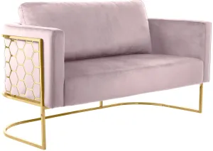 Casa Pink Velvet Loveseat