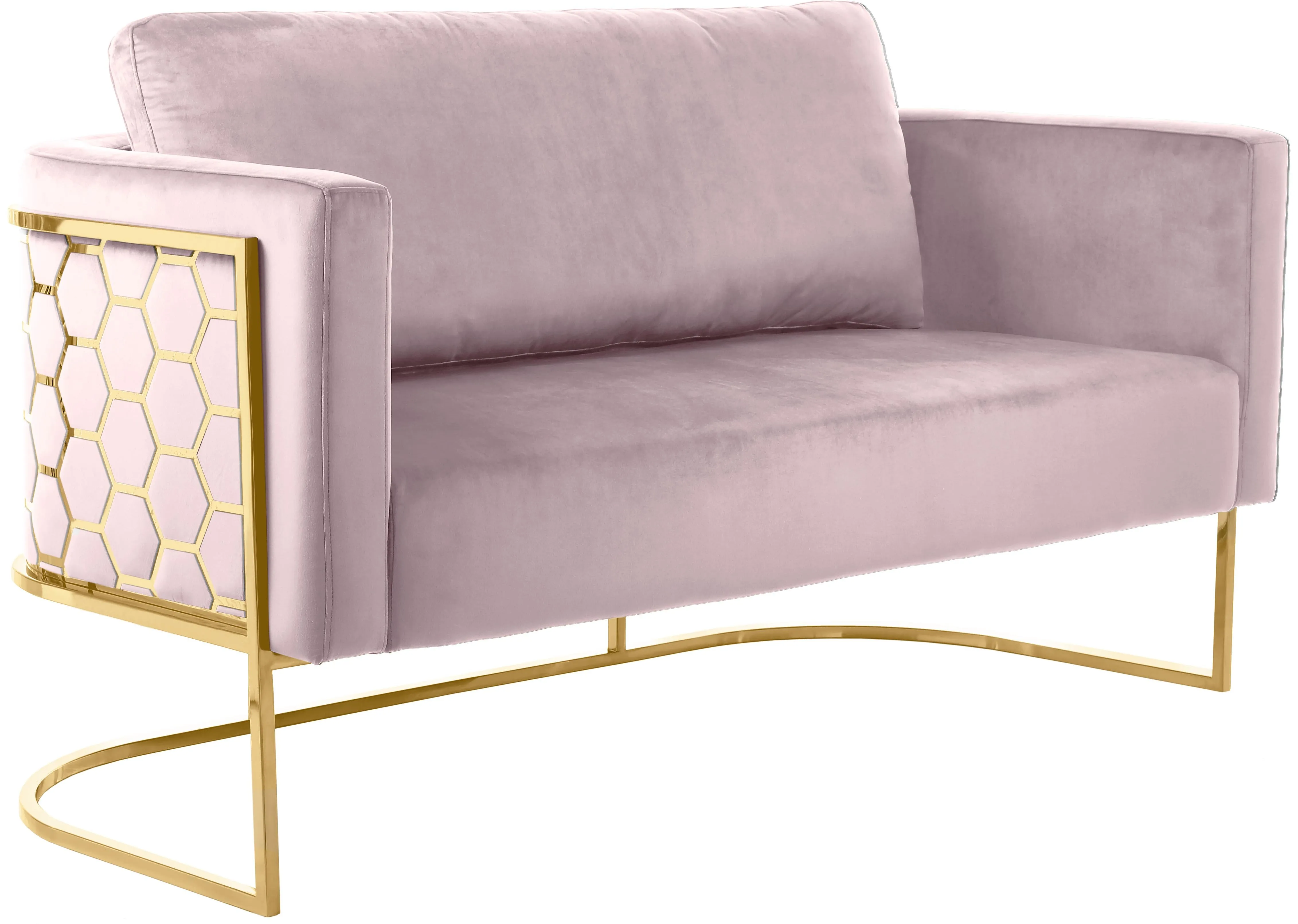 Casa Pink Velvet Loveseat