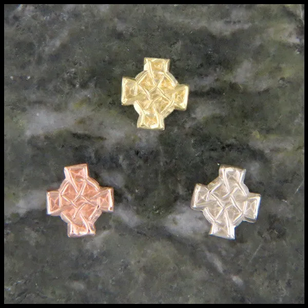 Celtic Chip Carved Post Earrings in 14K Gold