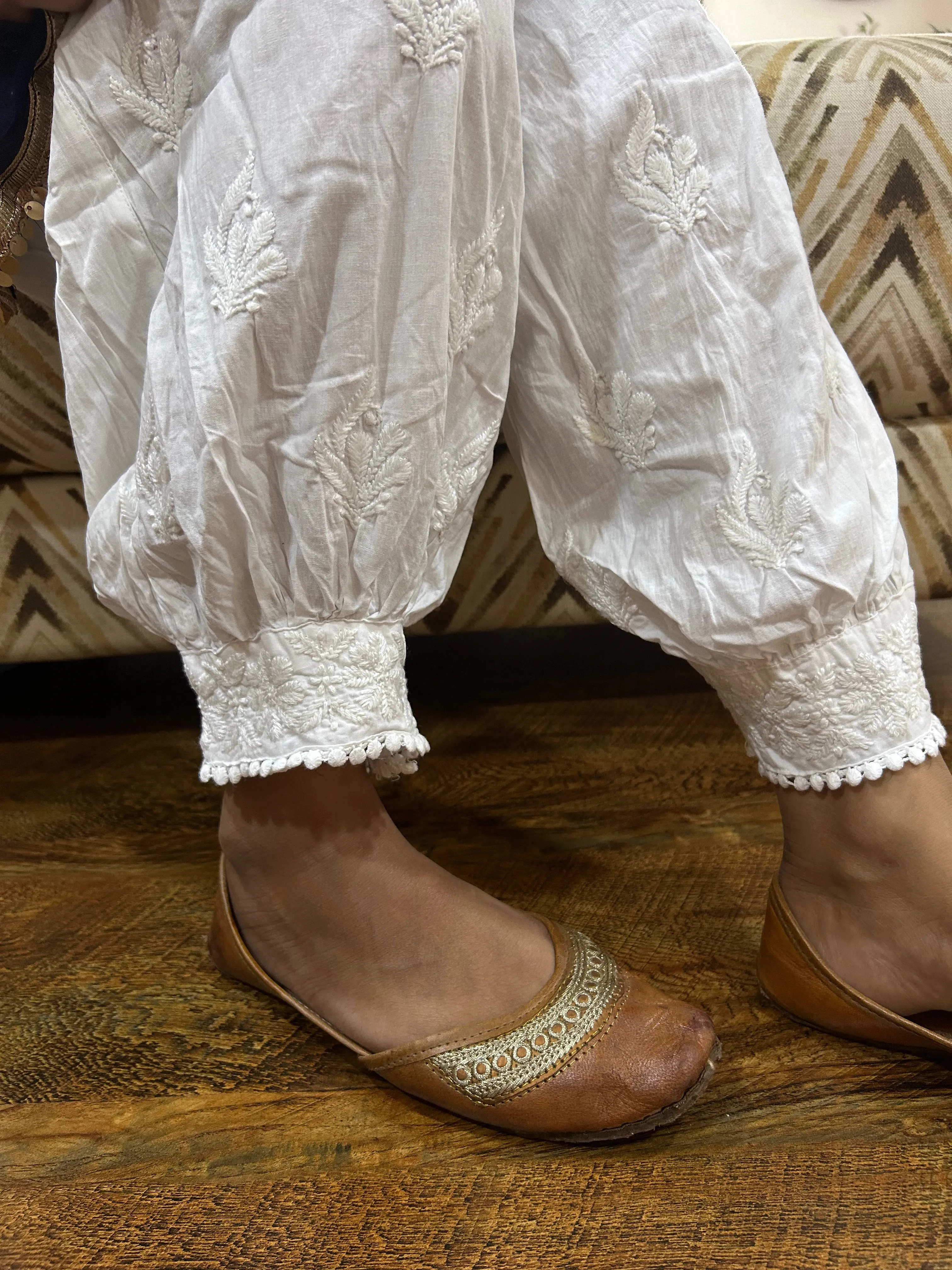 Chikankari Baloon White Salwar