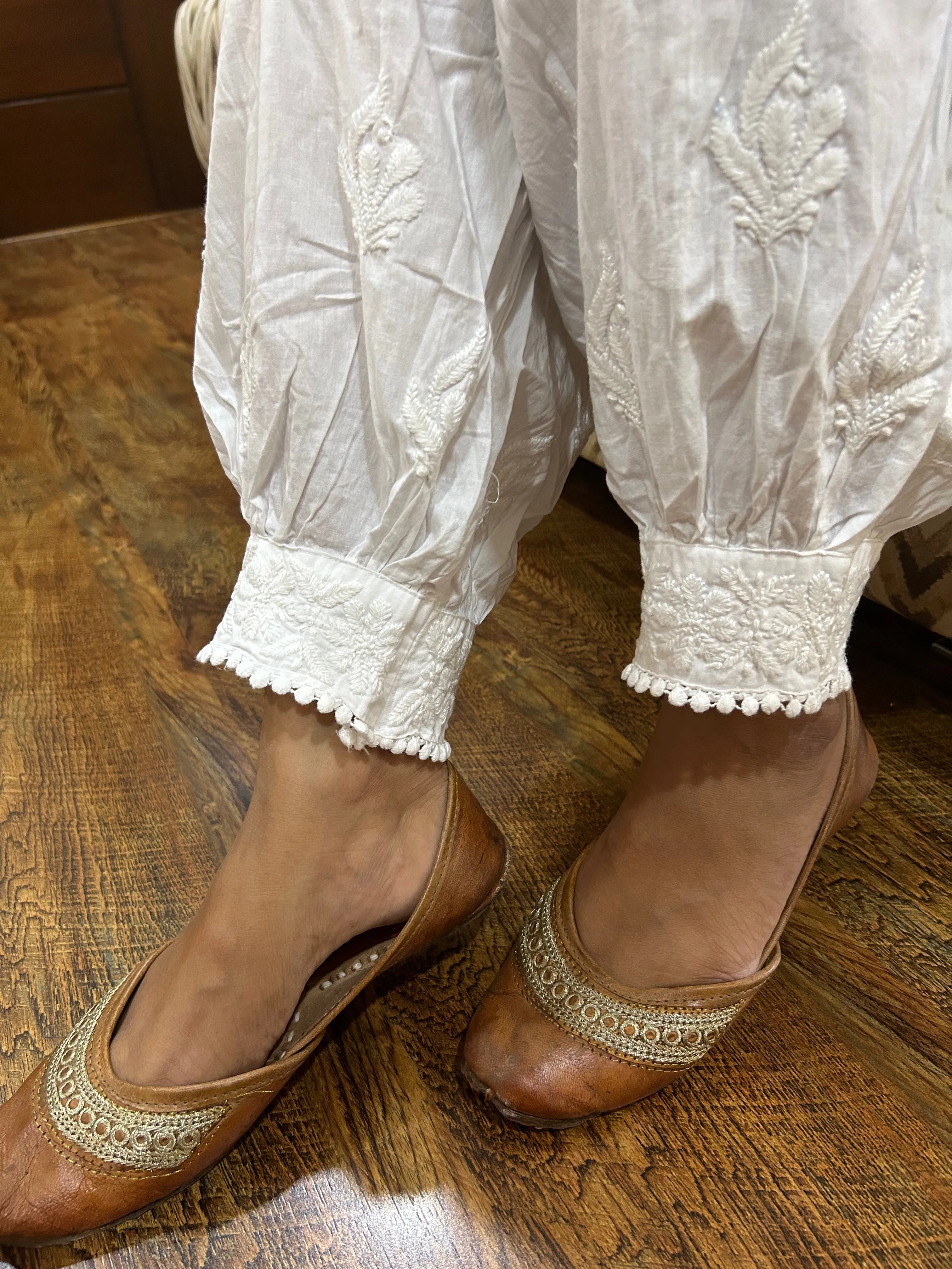 Chikankari Baloon White Salwar