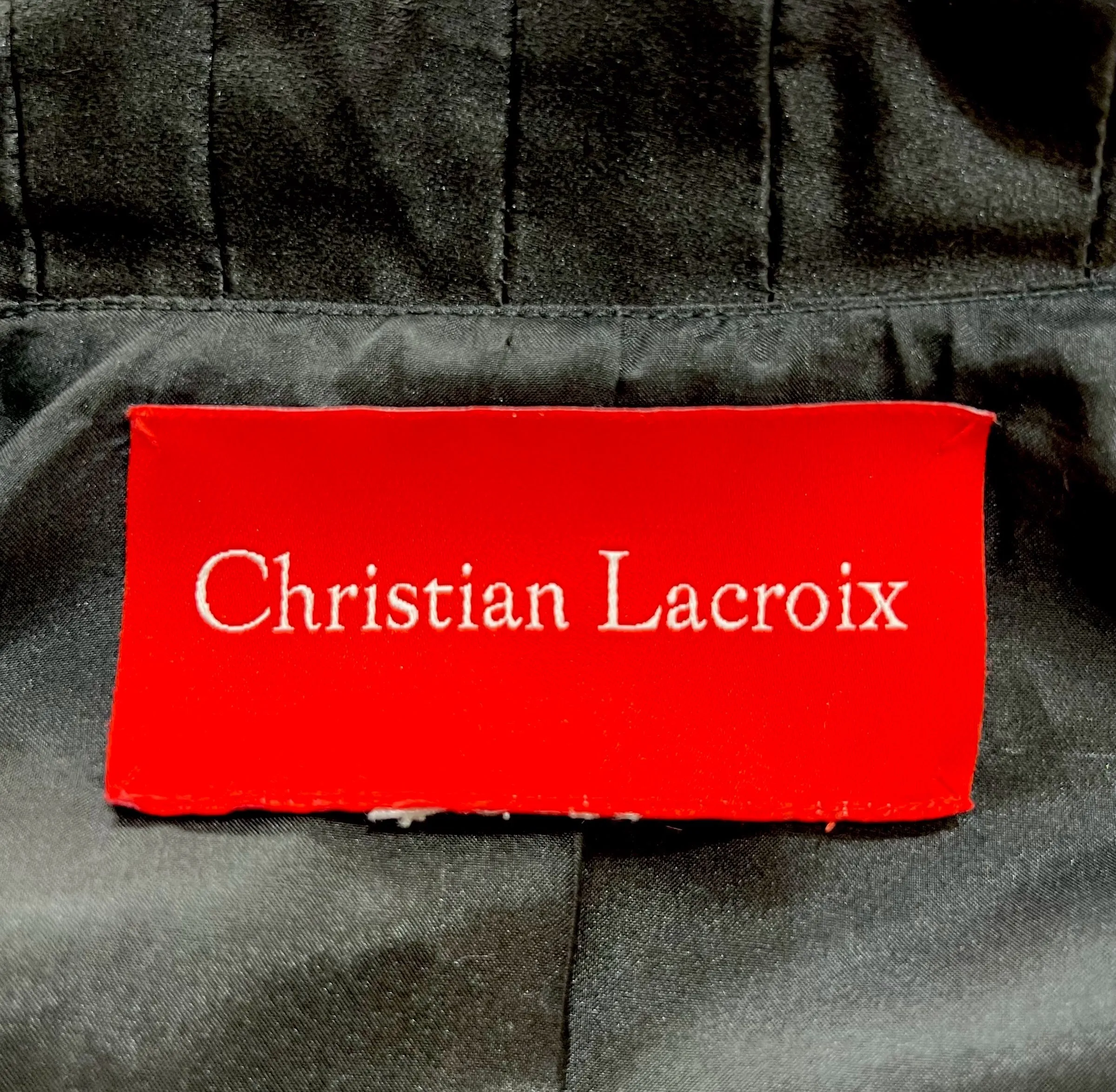 Christian Lacroix 1980's Black Silk Jacket   Shorts Evening Ensemble