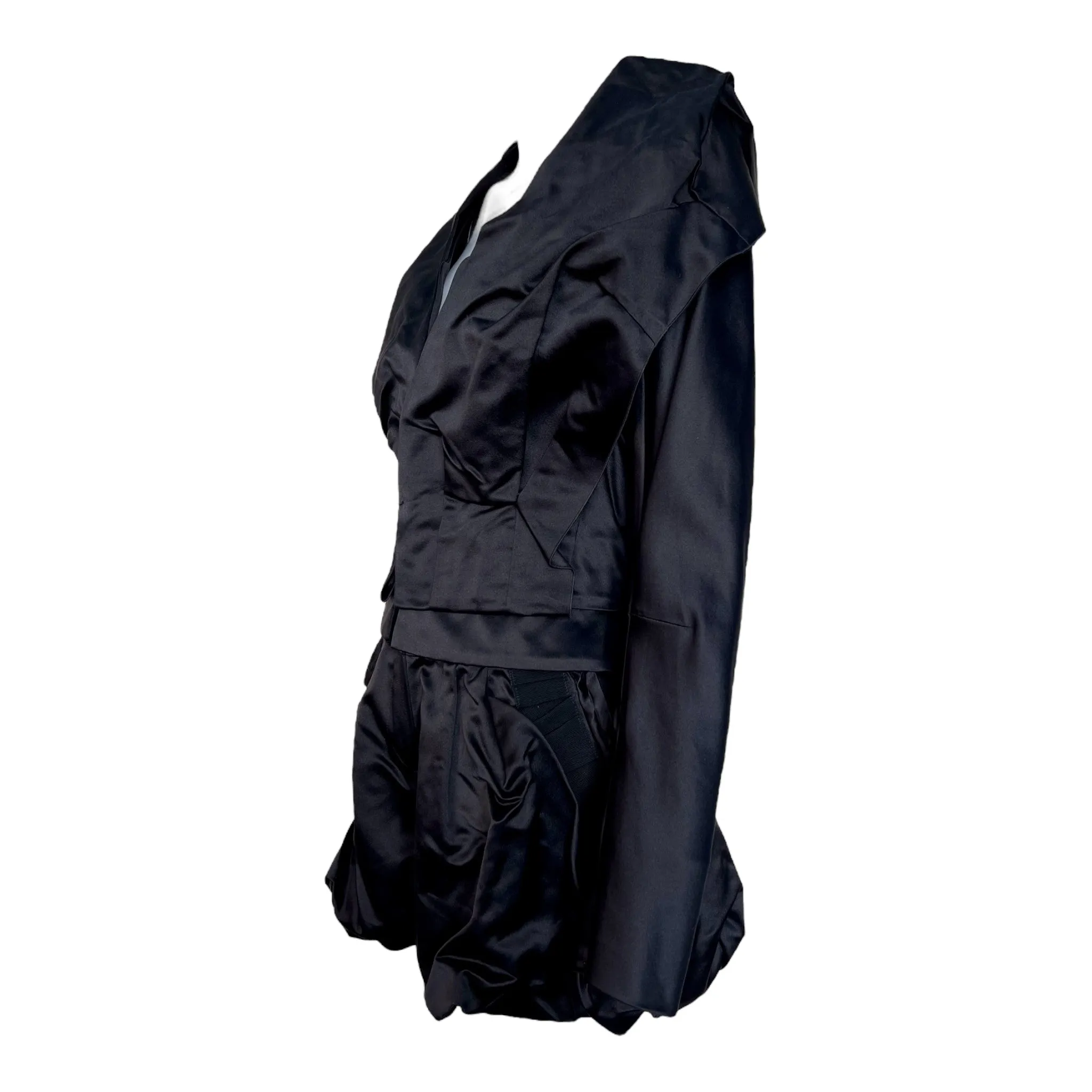 Christian Lacroix 1980's Black Silk Jacket   Shorts Evening Ensemble
