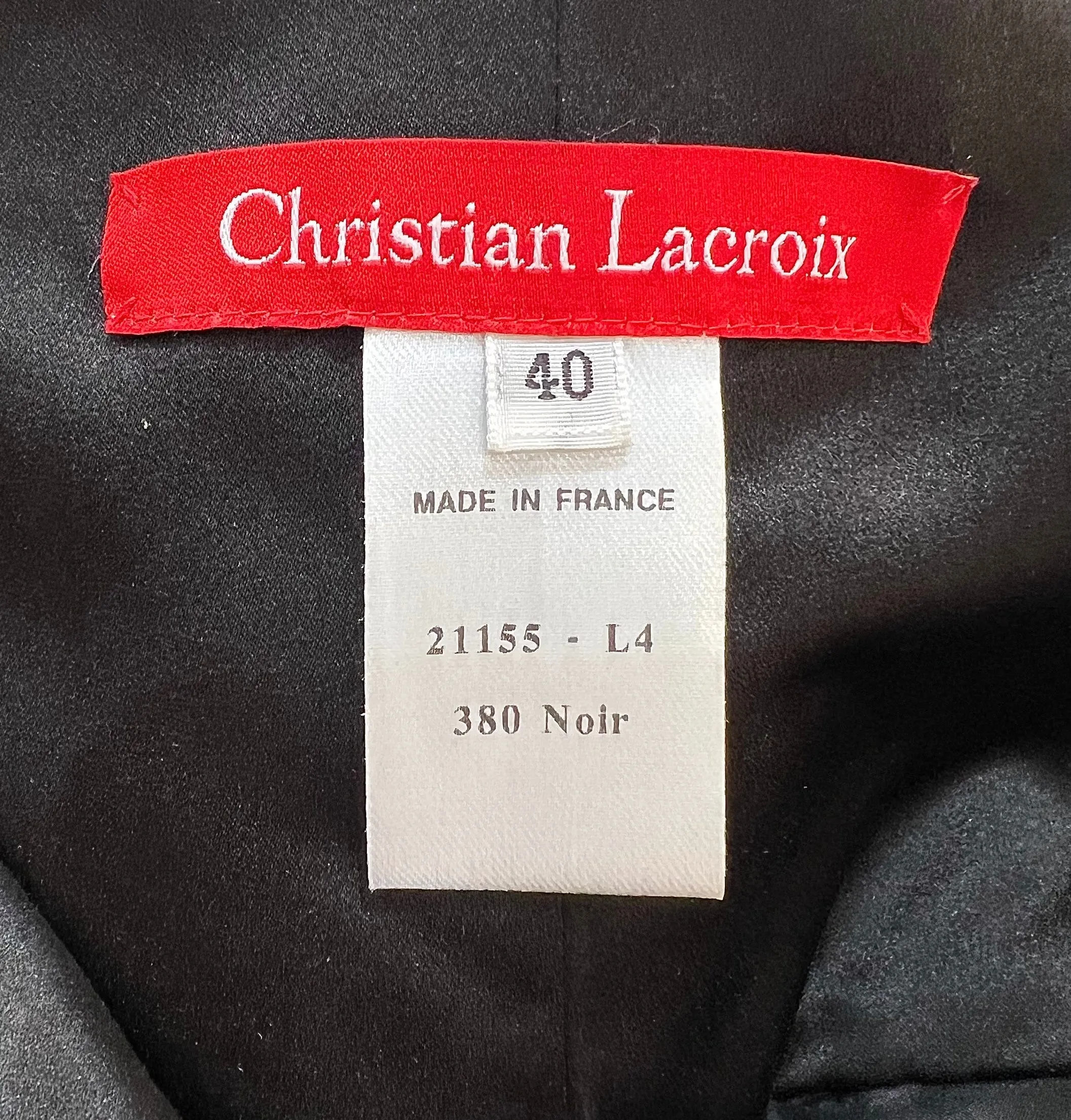 Christian Lacroix 1980's Black Silk Jacket   Shorts Evening Ensemble