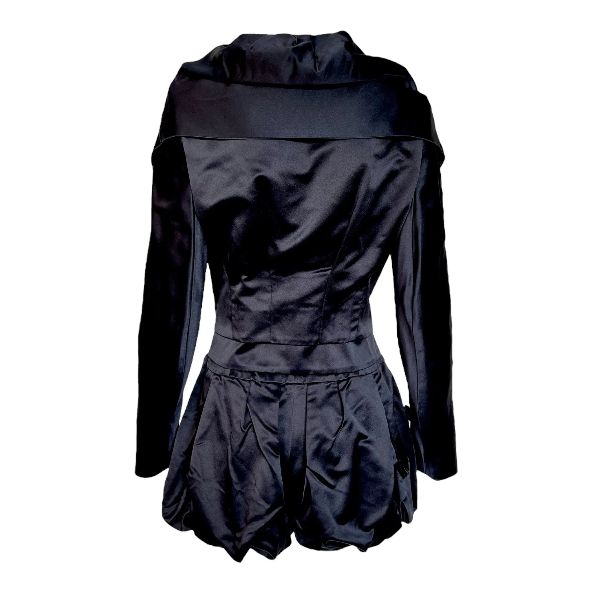 Christian Lacroix 1980's Black Silk Jacket   Shorts Evening Ensemble