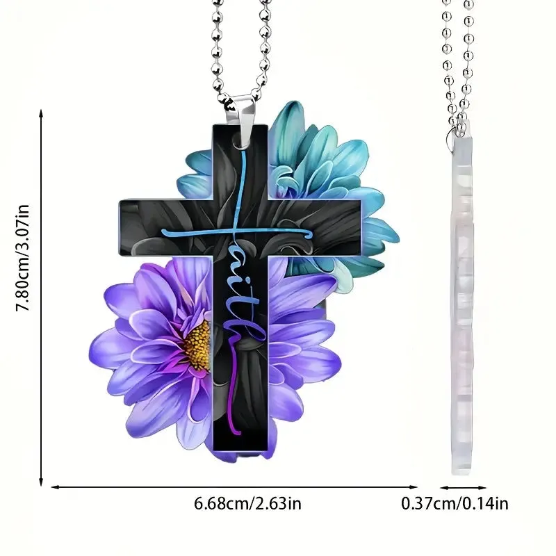 Christianartbag Ornament, Jesus Cross Flower, Christmas Ornament, Christmas Gift, Personalized Ornament, CABOM01250923.