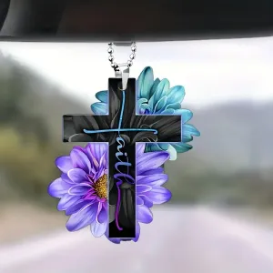 Christianartbag Ornament, Jesus Cross Flower, Christmas Ornament, Christmas Gift, Personalized Ornament, CABOM01250923.