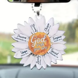 Christianartbag Ornament, White Daisy Christian Jesus God Say You Are Ornament, Christmas Ornament, Christmas Gift, Personalized Ornament, CABOM01250923.