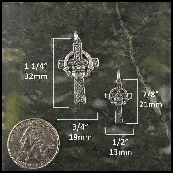 Claddagh Cross Pendant in Gold