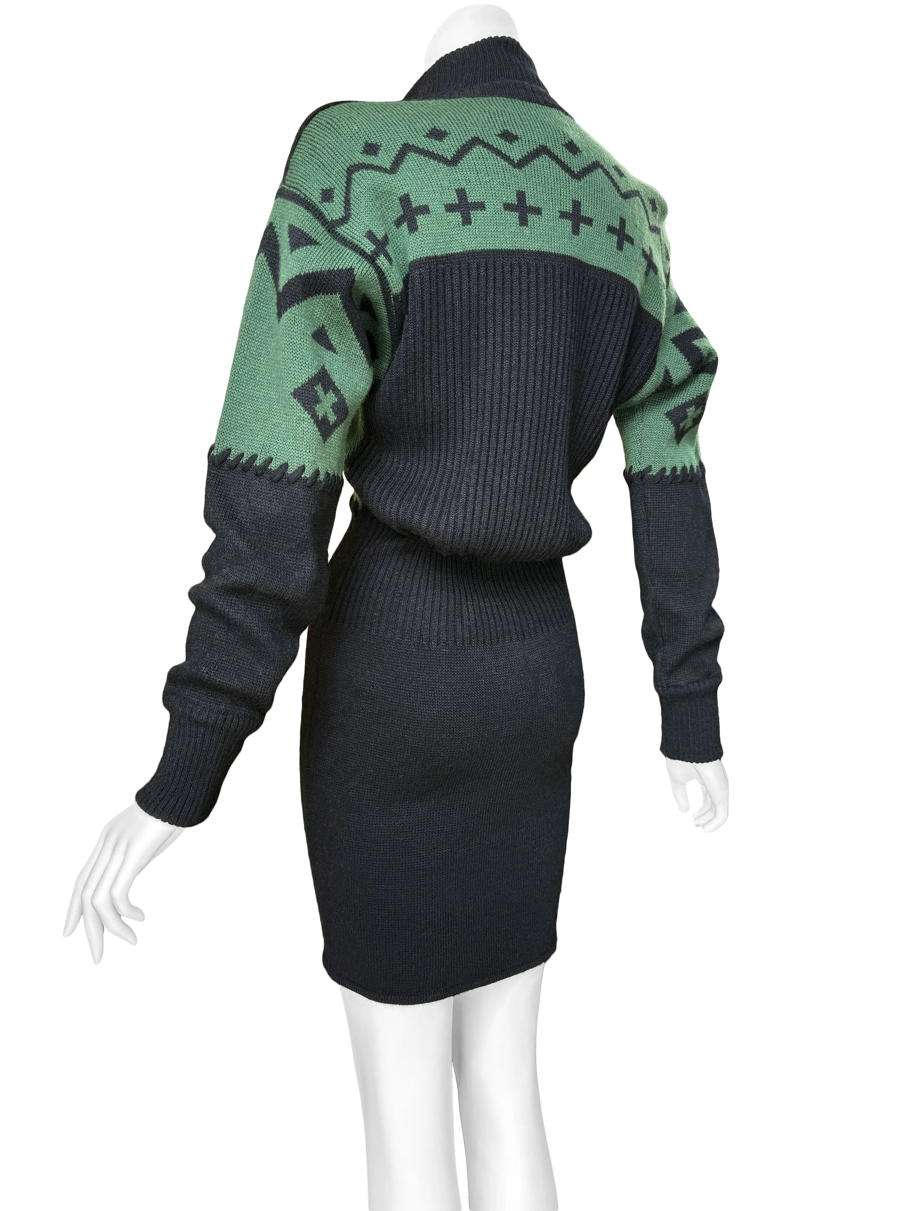 Claude Montana Fall 1986 Knit Mini Dress