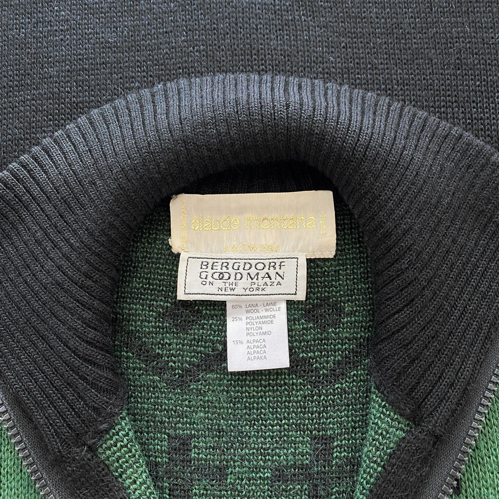 Claude Montana Fall 1986 Knit Mini Dress