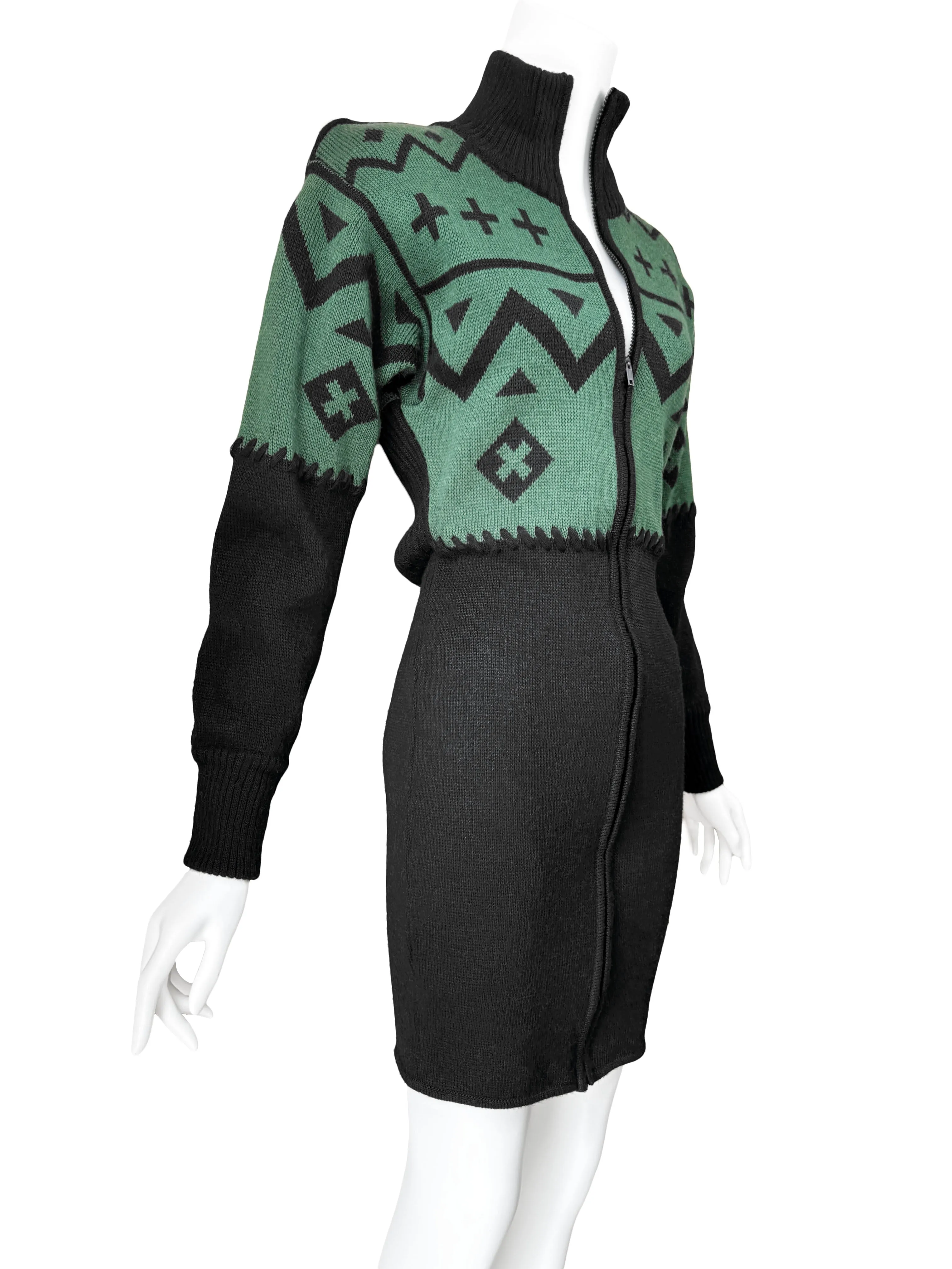 Claude Montana Fall 1986 Knit Mini Dress