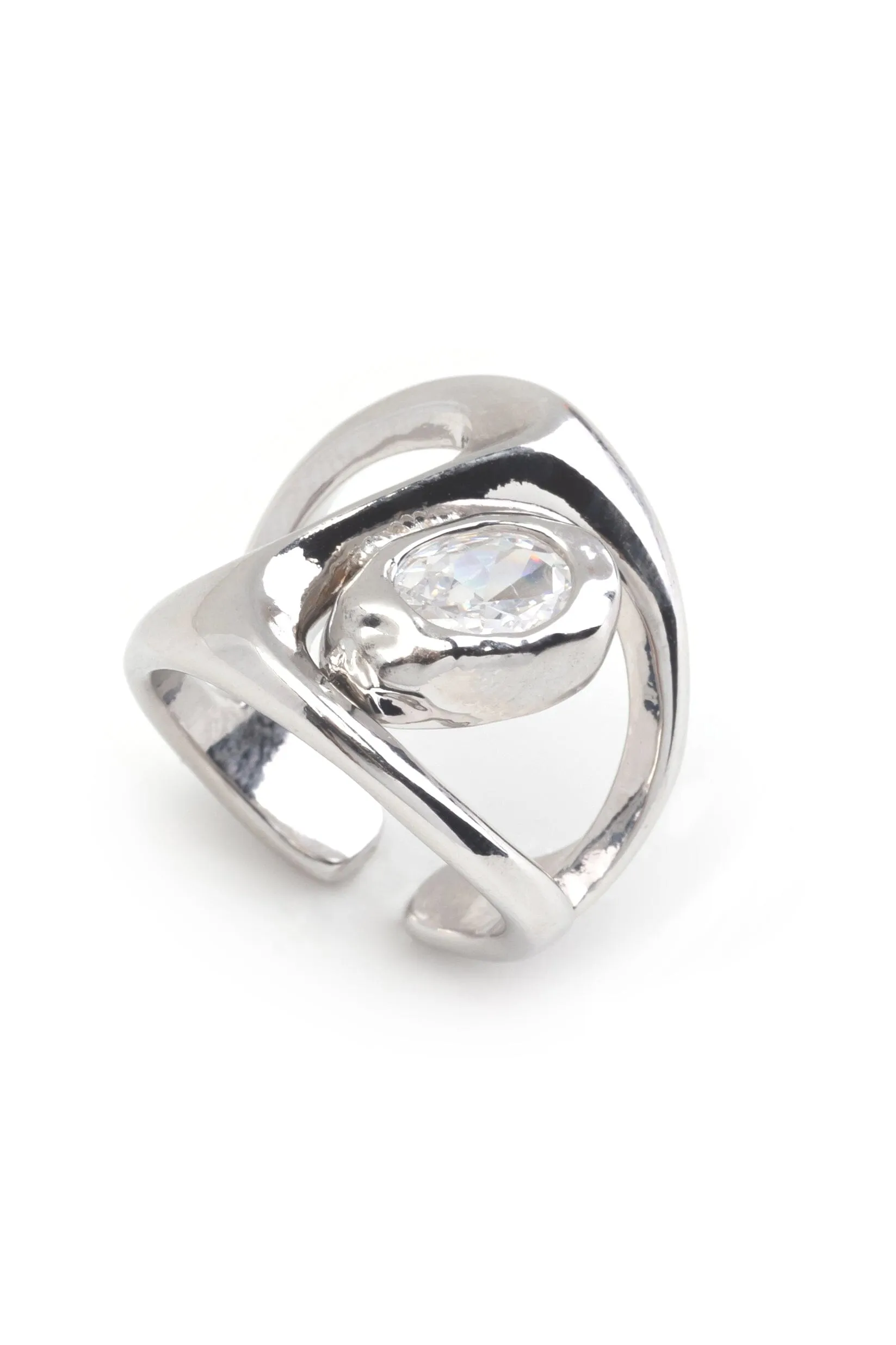Clear Crystal Chunky Ring