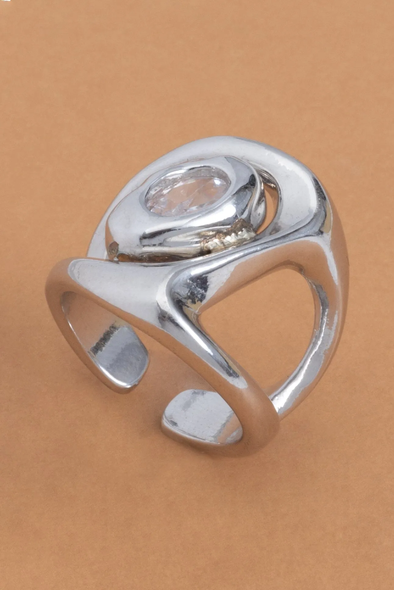 Clear Crystal Chunky Ring