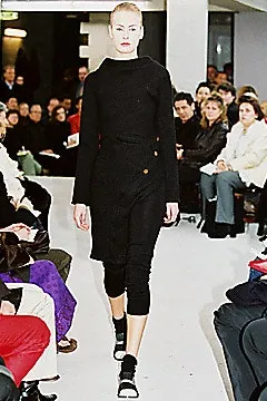 Comme Des Garcons A/W 2002 Black Wool Wrap Around Cardigan Sweater Dress
