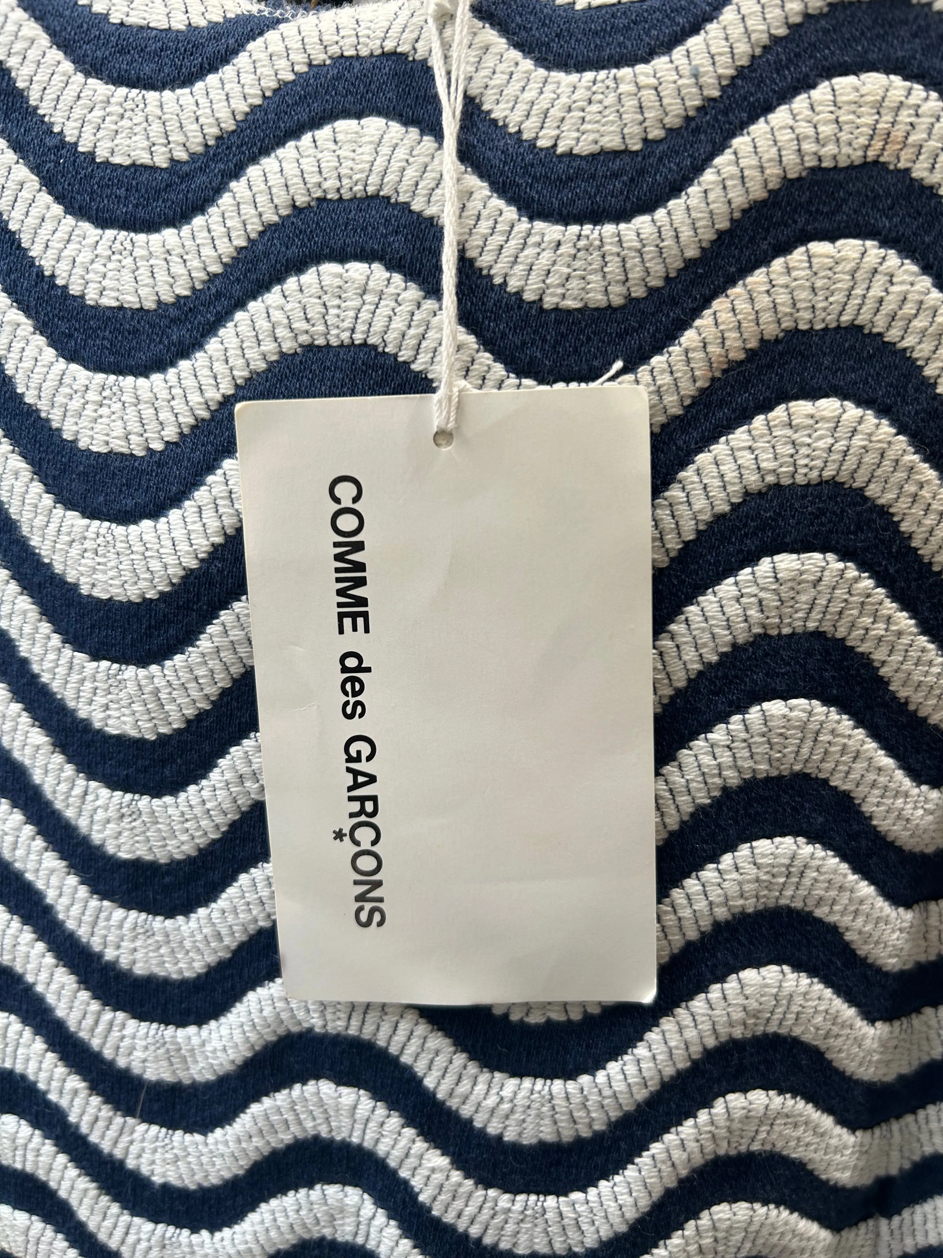 Comme des Garcons Navy Wavy Stripe Dress