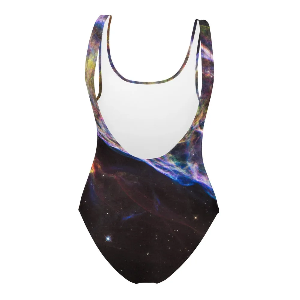 Cosmic Veil Nebula One-Piece Swimsuit