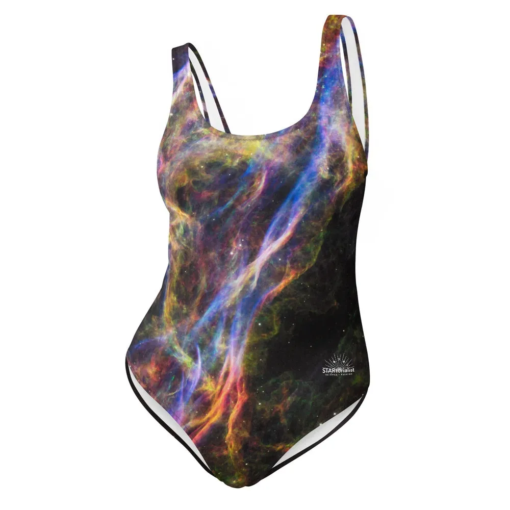 Cosmic Veil Nebula One-Piece Swimsuit