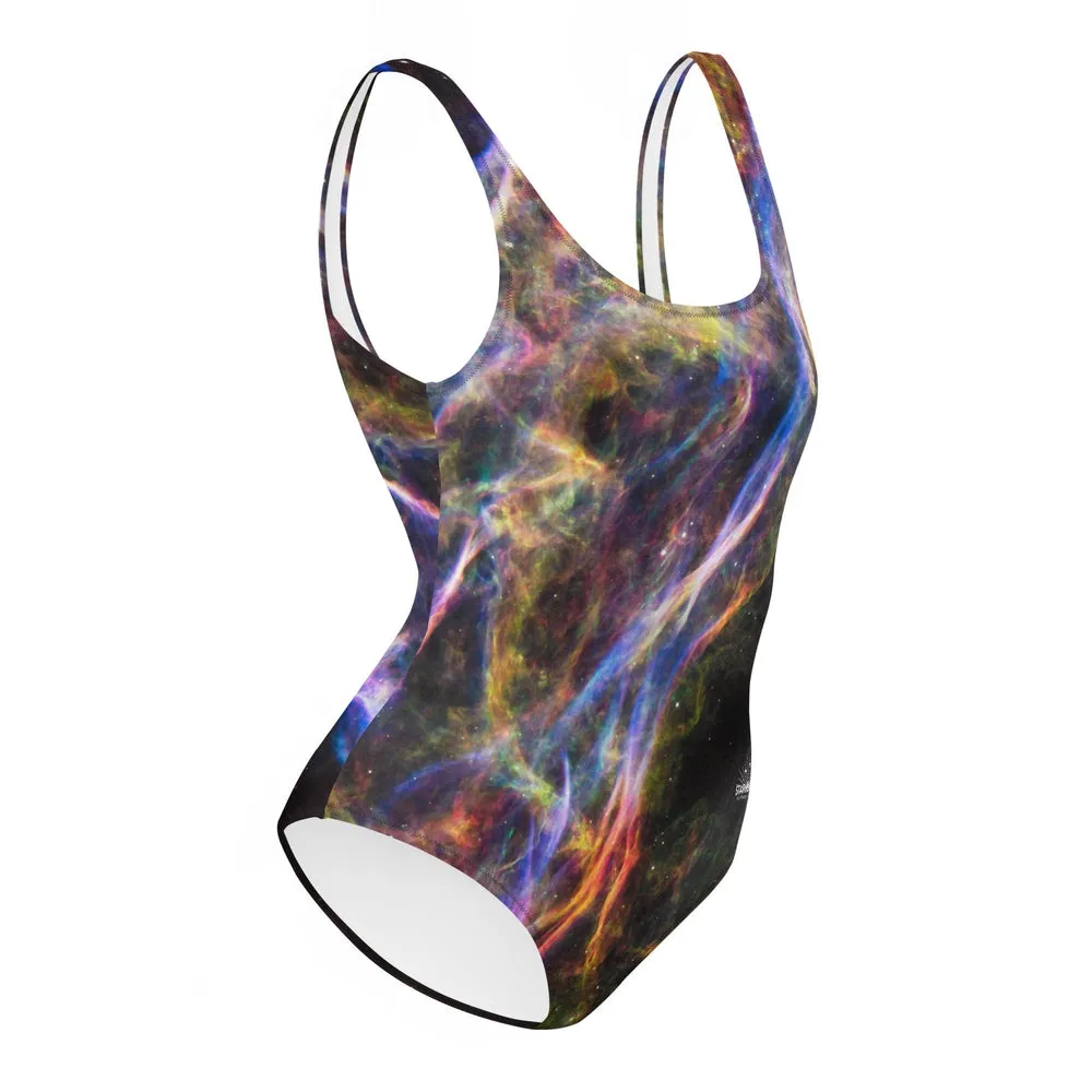 Cosmic Veil Nebula One-Piece Swimsuit