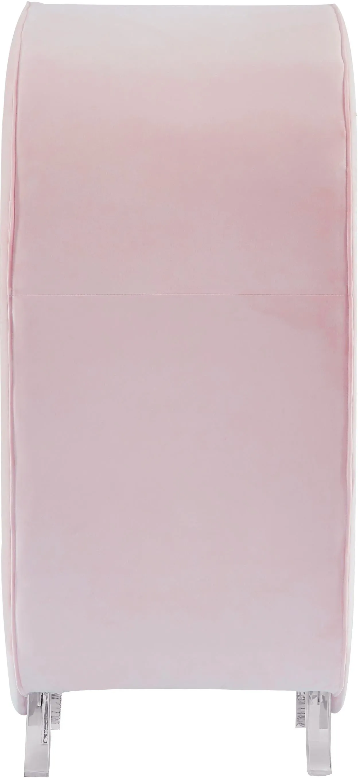 Crescent Pink Velvet Accent Chair