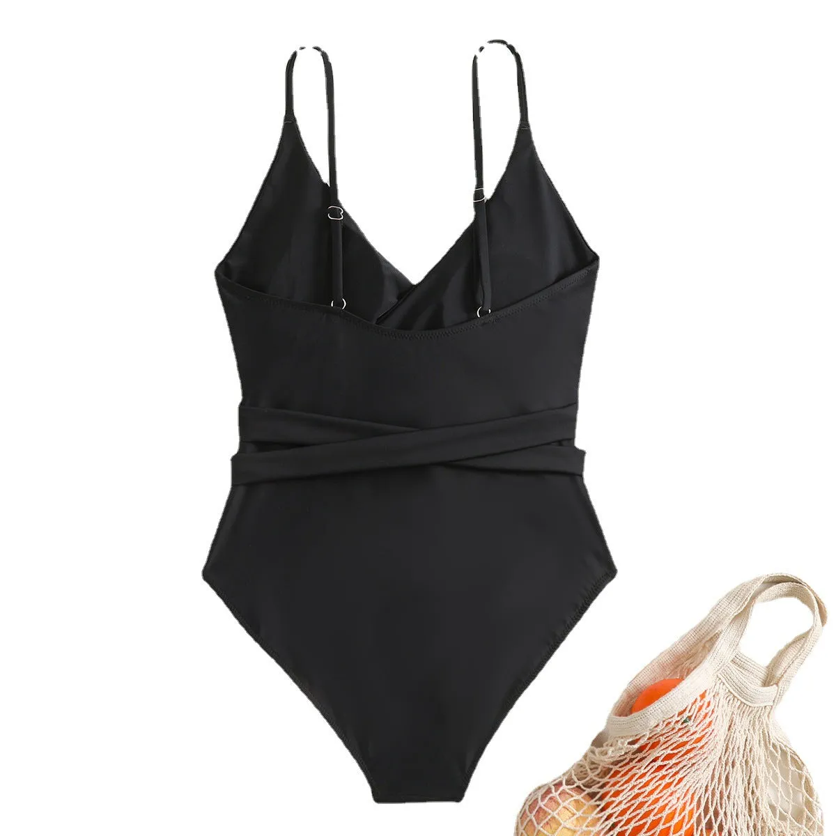 Cross Waist Tie Sexy Deep V Swimsuit