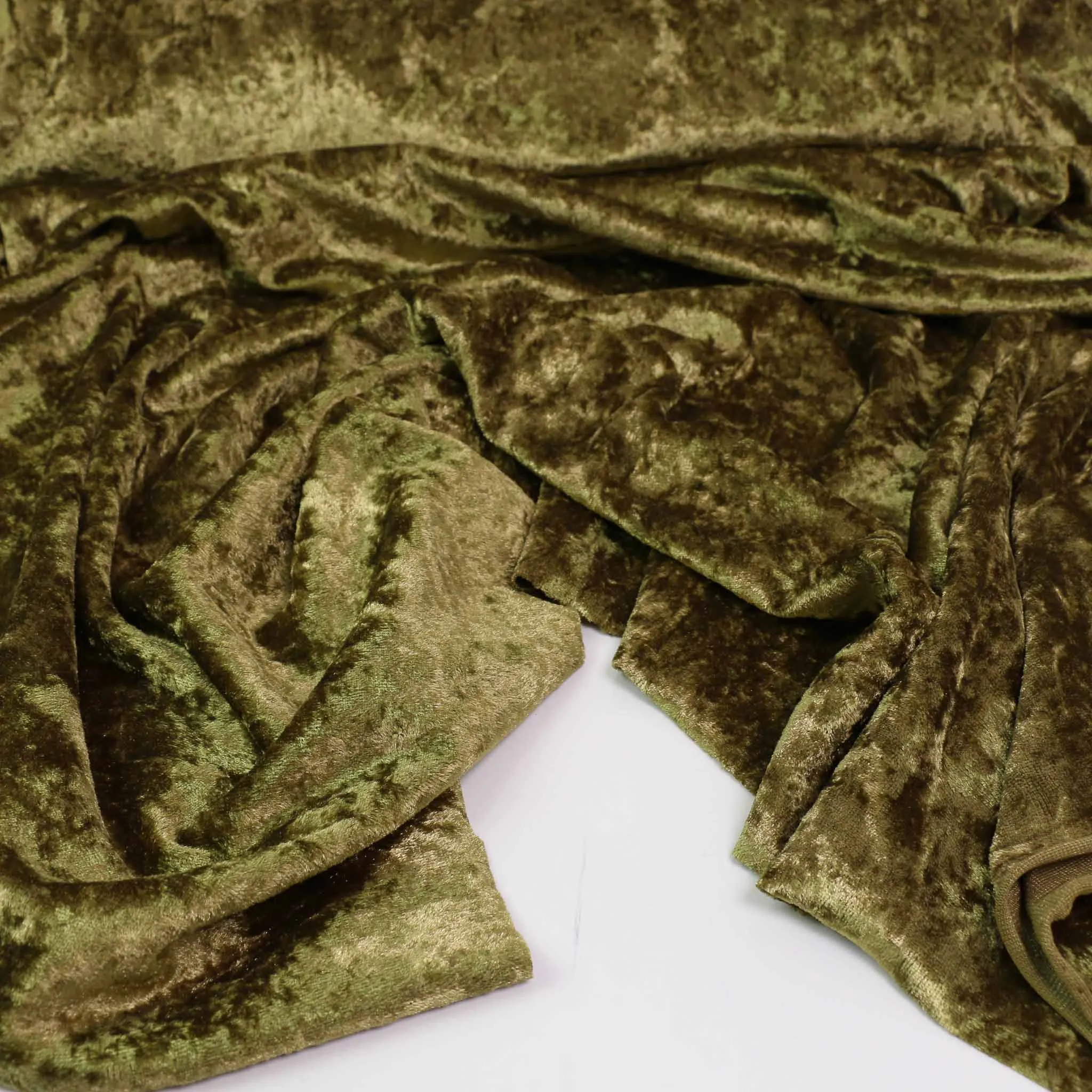 Crushed Velvet - Khaki, Terracotta
