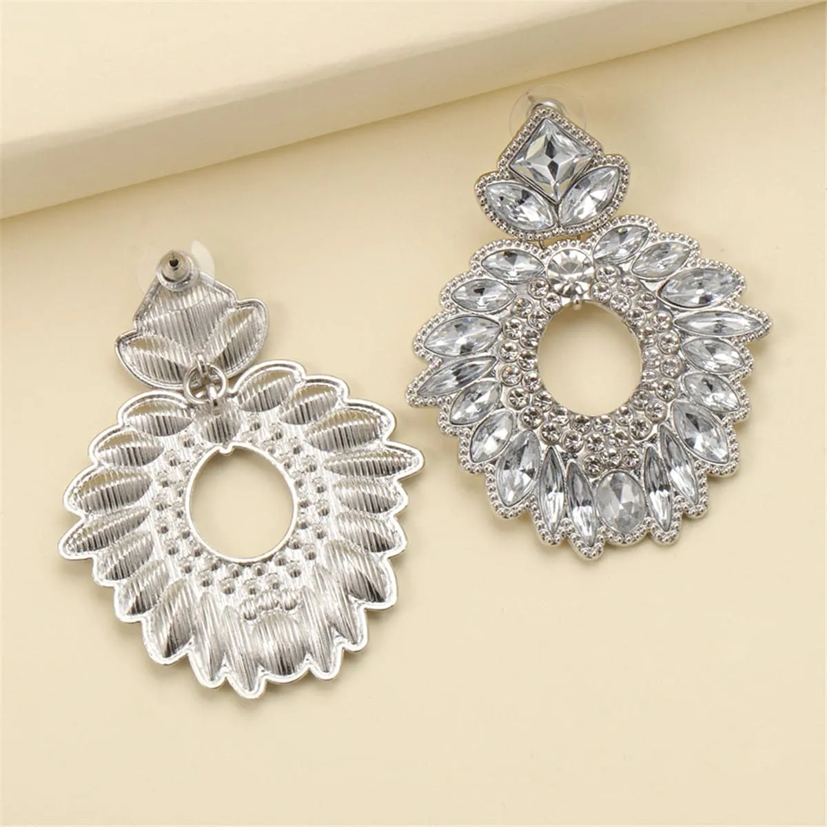 Crystal & Cubic Zirconia Silver-Plated Geometric Drop Earrings