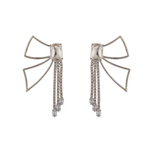 Crystal & Cubic Zirconia Tassel Abstract Butterfly Drop Earrings
