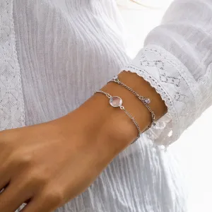 Crystal & Silver-Plated Station Bracelet Set