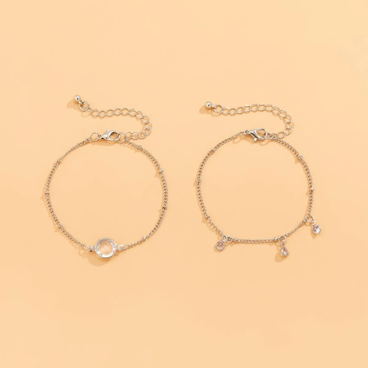 Crystal & Silver-Plated Station Bracelet Set