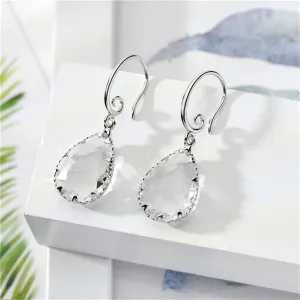 Crystal & Silver-Plated Teardrop Earrings